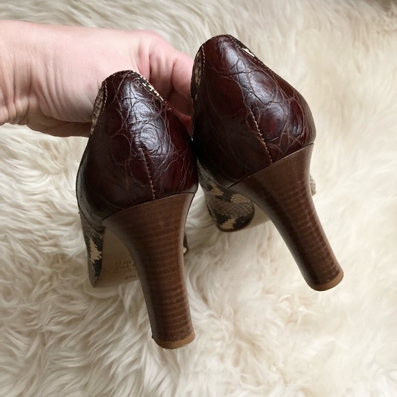 Flawless leather sole snakeskin Franco Barbieri pumps - Picture 5 of 7